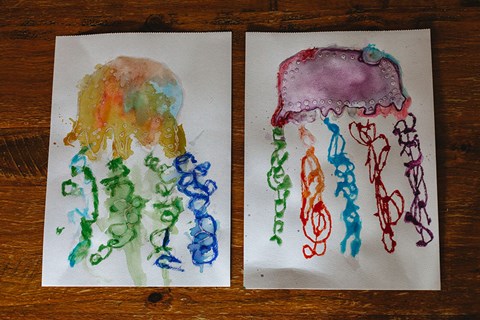 Jellyfish Glue Resist Art