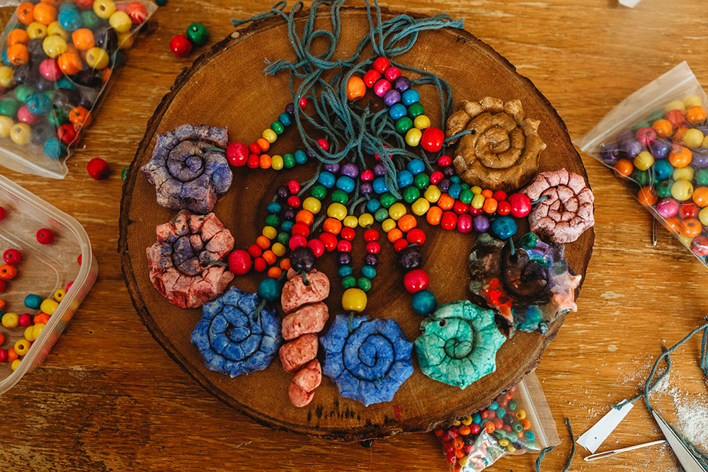 Ammonite Salt Dough Necklaces