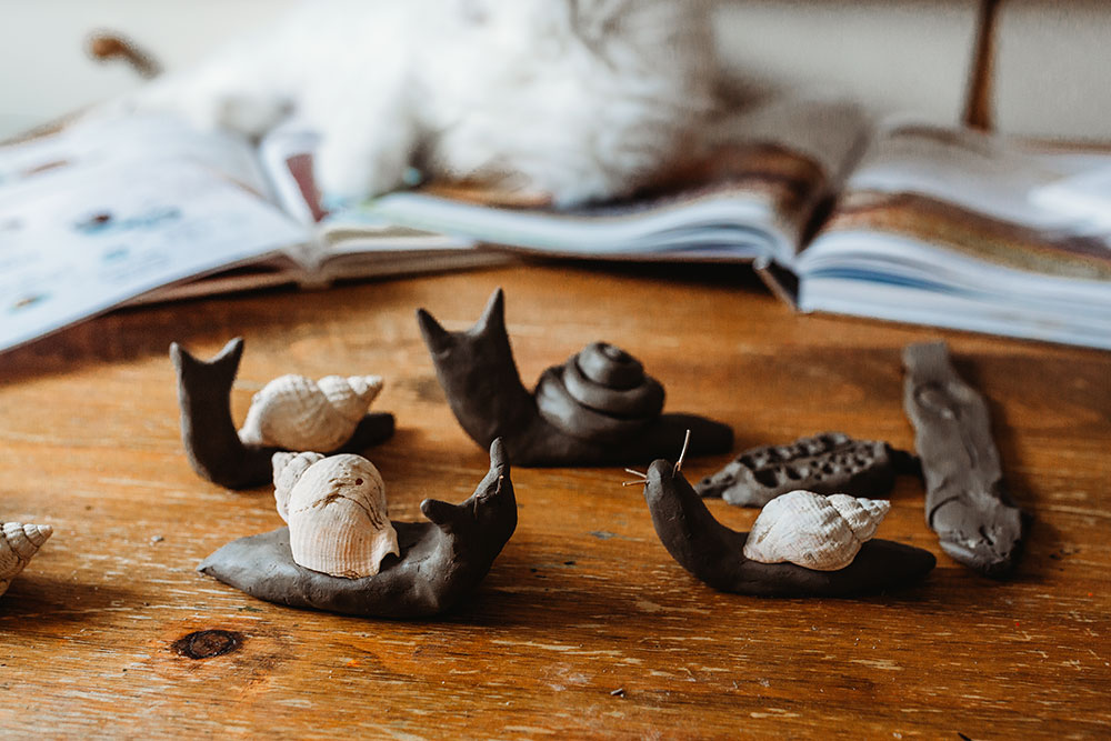 Two Snail Crafts: Paper & Clay
