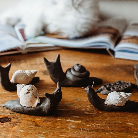 Two Snail Crafts: Paper & Clay
