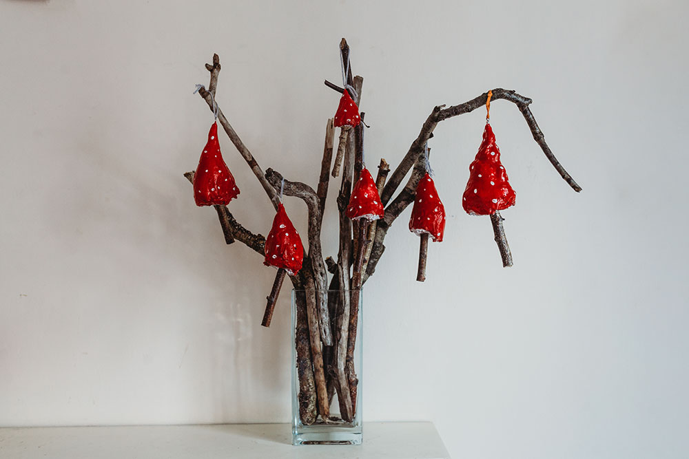 Cotton Baked Mushroom Ornaments!