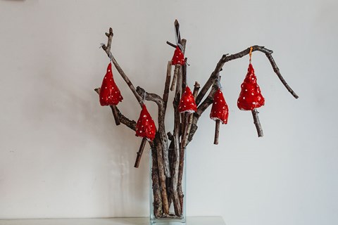 Cotton Baked Mushroom Ornaments!